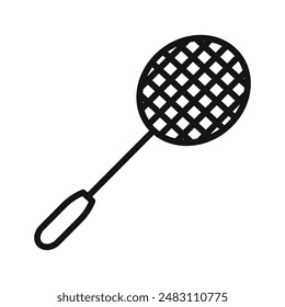 Badminton racquet icon mark in filled style