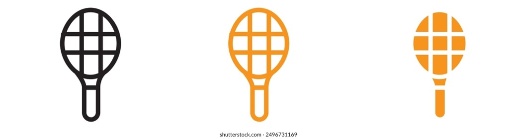 Badminton Racquet Icon Set Sports Equipment Illustrations for Active Lifestyle Projects