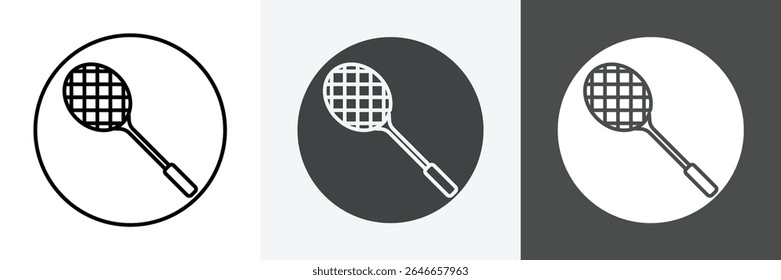 Badminton racquet icon set vector art