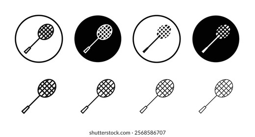 Badminton racquet icon Simple thin outline