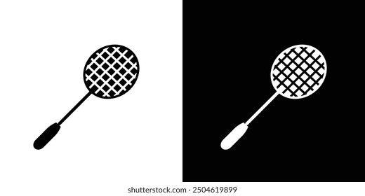 Badminton racquet icon Symbol mark in filled style