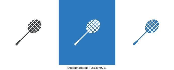 Badminton racquet icon thin line illustration