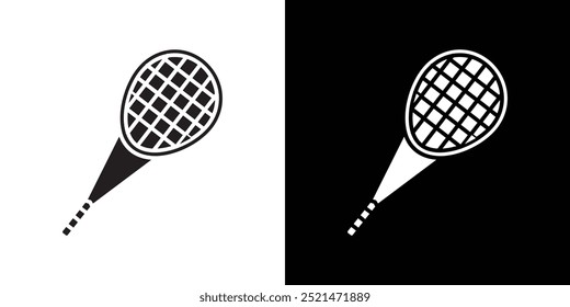 Badminton racquet icon Vector flat thin line illustration