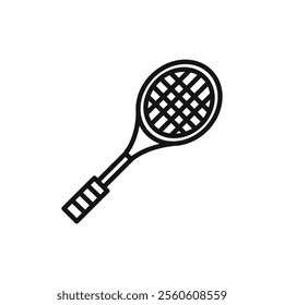 Badminton racquet icon vector line logo art