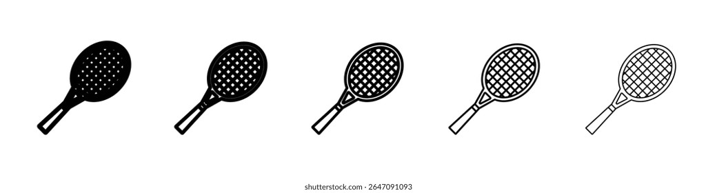 Badminton racquet icon vector outline symbol or illustration
