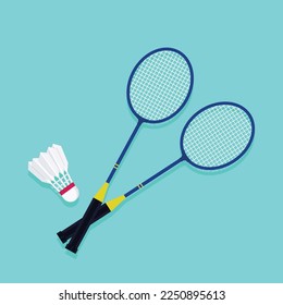 Racquet o raqueta de bádminton con ilustración vectorial de barro
