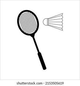 Badminton racquets or rackets icon color editable