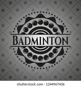 Badminton realistic black emblem
