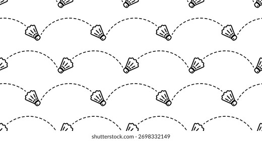 Dibujos animados de salto de raqueta de volante de patrón transparente de bádminton