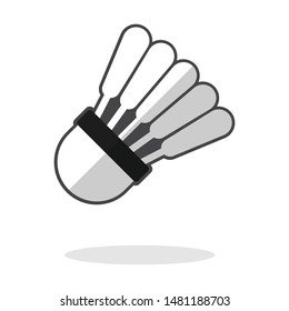 Badminton in shadow flat style isolated vector, Sports concept.
