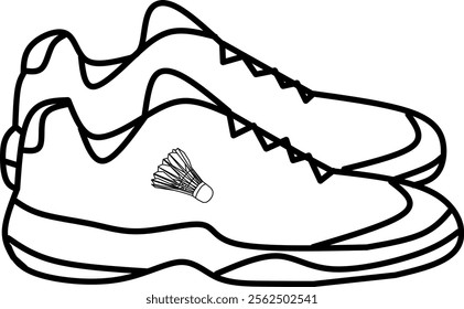 Badminton shoes icon vector illustration of sports equipment. 