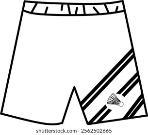 Badminton short pants icon vector illustration of sports equipment. 