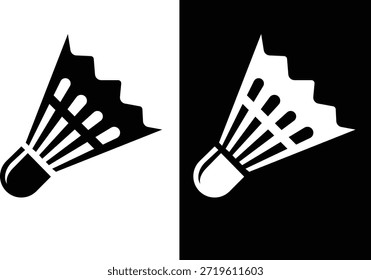Badminton shuttle icon Black and white vector illustration of a megaphone and microphone design symbols for business and music web icons featuring a piano keyboard key for sound and film