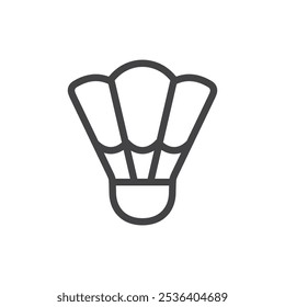 icono de lanzadera de bádminton Símbolo de arte de contorno delgado