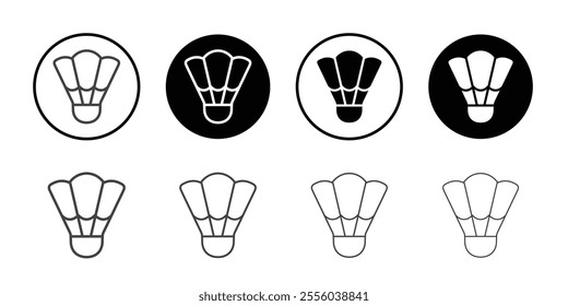 Badminton shuttle icon Thin outline art symbol