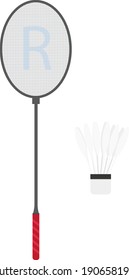 Lanzadera Badminton, ilustración, vector sobre fondo blanco.