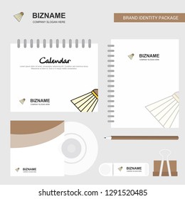 Badminton shuttle  Logo, Calendar Template, CD Cover, Diary and USB Brand Stationary Package Design Vector Template