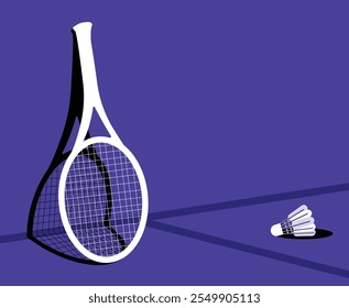 Ilustración vectorial de raqueta de bádminton