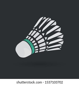 Badminton shuttlecock or birdie. Detailed feather shuttlecock for badminton. Eps10 vector illustration