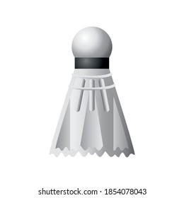 badminton shuttlecock with feathers sport equiment detailed design icon vector illustration