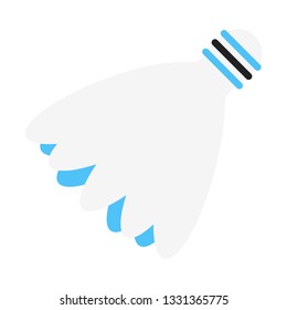 Badminton shuttlecock flat style design vector illustration icon signs isolated on white background. Equipments of the sport game badminton.