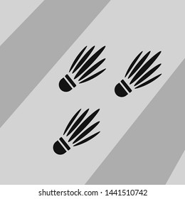 Badminton shuttlecock icon, black , vector