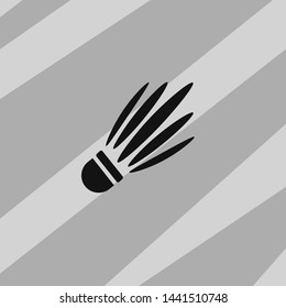 Badminton shuttlecock icon, black , vector