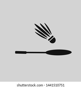 Badminton shuttlecock icon, black , vector