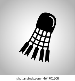 Badminton shuttlecock icon on the background