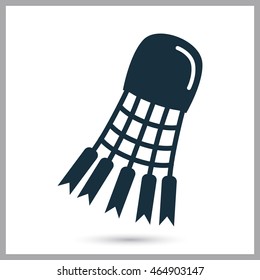 Badminton shuttlecock icon on the background