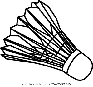 Badminton shuttlecock icon vector illustration of sports equipment. 