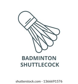 Badminton shuttlecock line icon, vector. Badminton shuttlecock outline sign, concept symbol, flat illustration