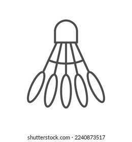 Badminton shuttlecock line outline icon