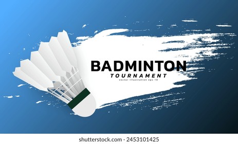 Badminton shuttlecock logo for content online ,vector sports illustration poster or banner style, illustration Vector EPS 10