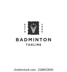 badminton shuttlecock logo design template flat vector