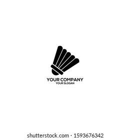 badminton shuttlecock logo design vector