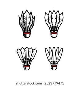 Badminton Shuttlecock Logo design vector