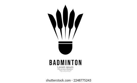 Badminton shuttlecock logo , badminton sports with copy space for text  ,  illustration Vector EPS 10
