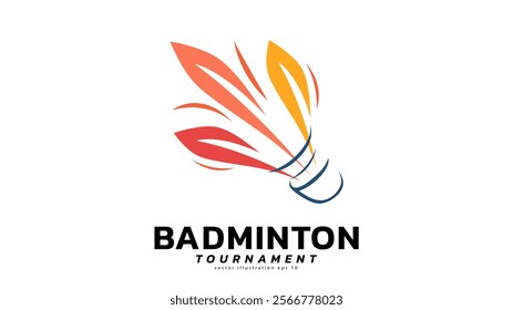 Badminton Shuttlecock Logo symbol vector, Modern design and beautiful colors isolated on white background, can use for  Badminton Championship Logo , illustration Vector EPS 10