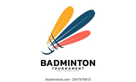 Badminton Shuttlecock Logo symbol vector, Modern design and beautiful colors isolated on white background, can use for  Badminton Championship Logo , illustration Vector EPS 10