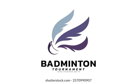 Badminton Shuttlecock Logo symbol vector, Modern design and beautiful colors isolated on white background, can use for  Badminton Championship Logo , illustration Vector EPS 10