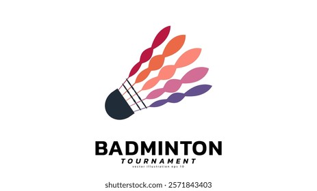 Badminton Shuttlecock Logo symbol vector, Modern design and beautiful colors isolated on white background, can use for  Badminton Championship Logo , illustration Vector EPS 10