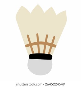 A badminton shuttlecock. Perfect for sports icons, fitness themes, and educational materials.