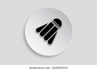 Badminton shuttlecock and racket icon, ideal for sports graphics and tournament visuals.