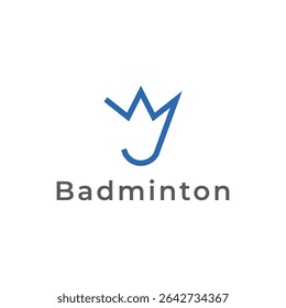 badminton shuttlecock e design de logotipo de raquete. Logotipo para negócios, clube, esportes, torneio.