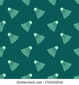 Badminton shuttlecock seamless pattern. Vector background