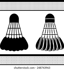 badminton shuttlecock. silhouette and stencil. vector illustration