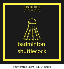 badminton shuttlecock sketch vector icon