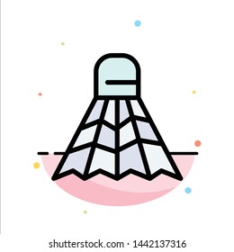 Badminton, Shuttlecock, Sport, Game Abstract Flat Color Icon Template