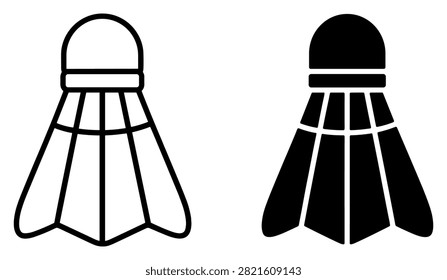 badminton shuttlecock vector icon set for sports and recreation design on transparent background